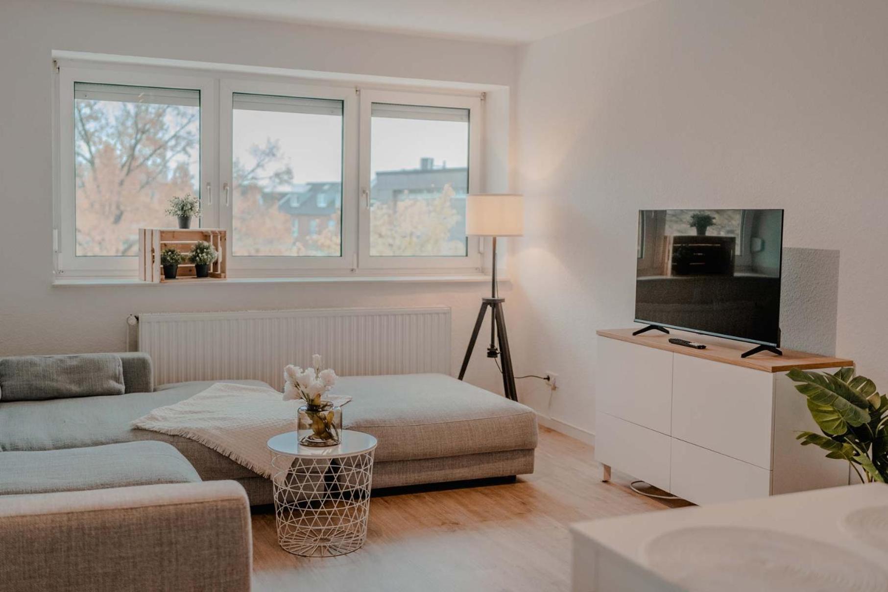Apartment Mit Kueche, Arbeitsplatz Und Xxl Sofa Neuss Eksteriør billede